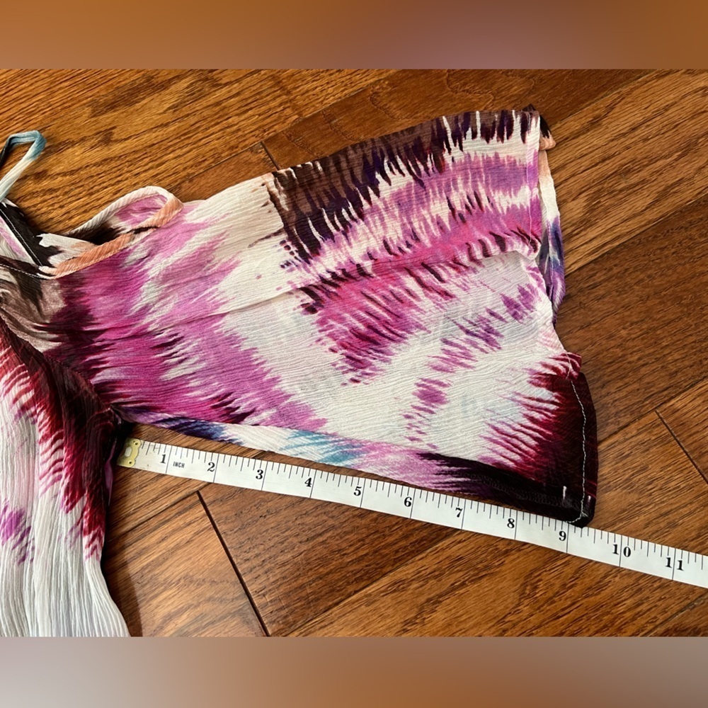 Anthropologie Pinkerton Multicolor Cold Shoulder Sheer Silk Sz S - Picture 11 of 11